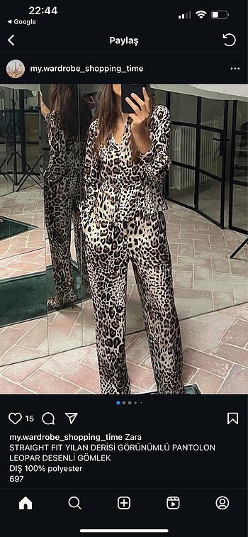 Zara leopar gömlek