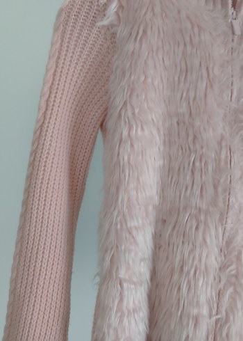 LC Waikiki LCW Kız Çocuk Pembe Kürklü İnce Triko Kazak