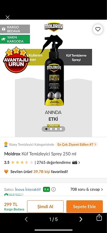 Moldrox küf temizleyici sprey