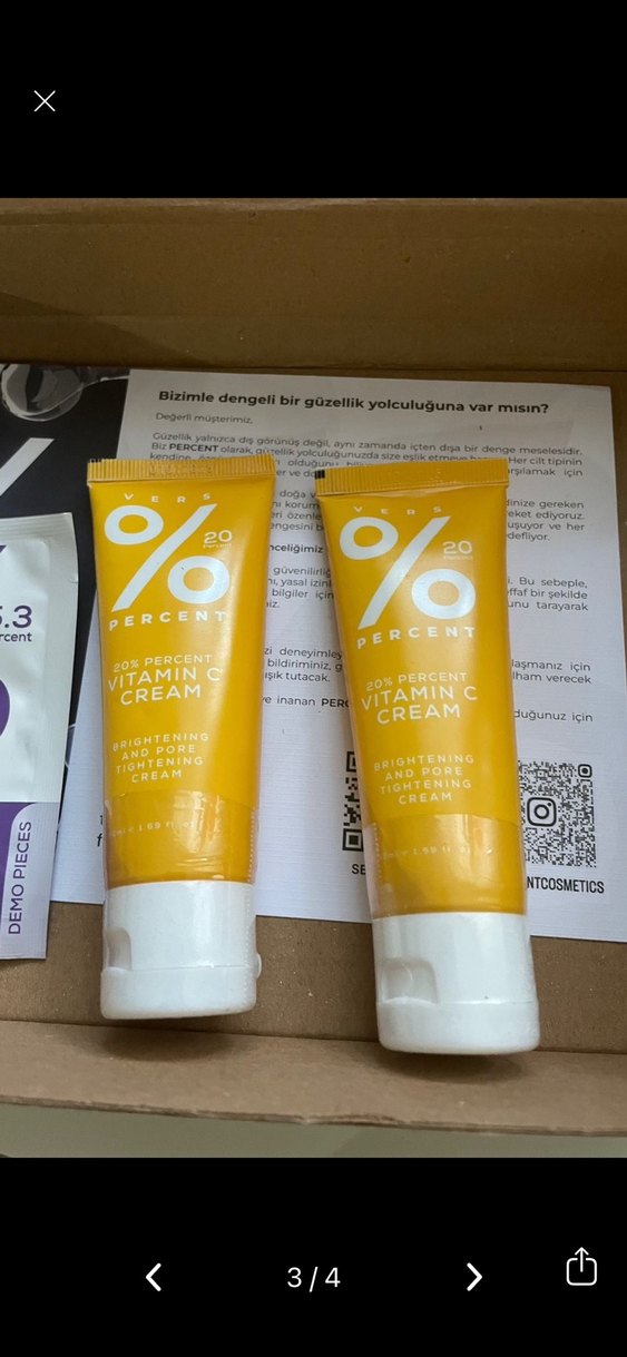 Vers Percent %20 VitaminC Aydınlatıcı Gözenek Sıkılaştırıcı krem - Görsel 3