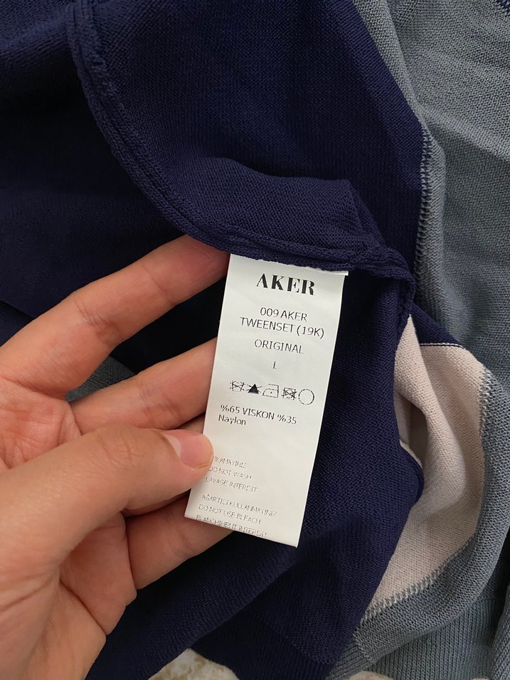 Aker marka, Uzun Kollu Mavi Kadın Hırka - Görsel 2