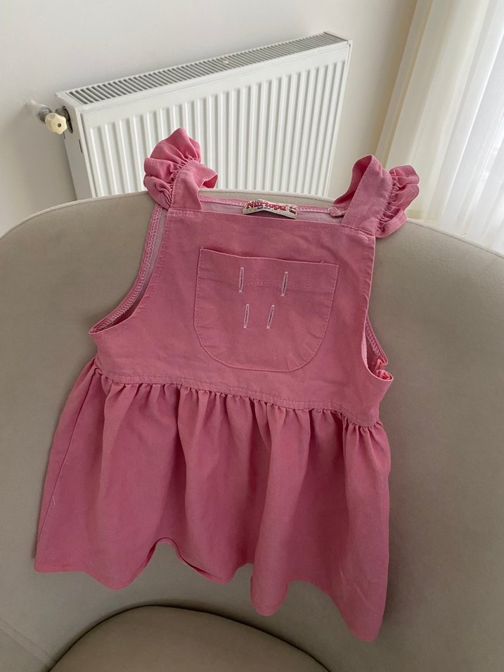 Pembe Örme Kız Çocuk Elbisesi - Görsel 2