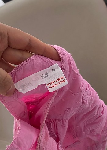 Kız Çocuk Dantelli Keten Pembe Elbise - Görsel 2