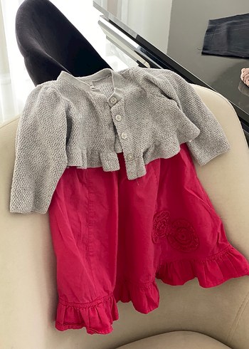 Gri Örgü Hırkalı Kız Elbisesi - Görsel 2