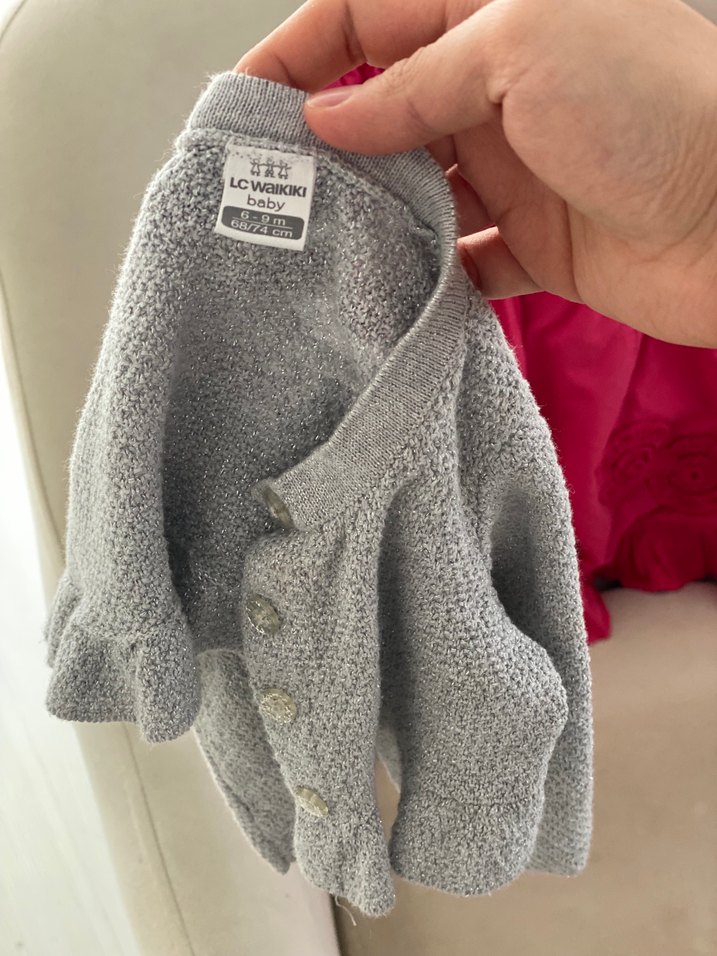 Gri Örgü Hırkalı Kız Elbisesi - Görsel 4