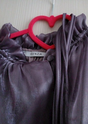 Mor Drapeli Uzun Kollu Kadın Bluz - Görsel 4