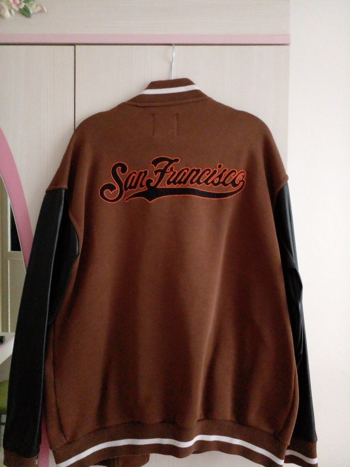 Düğmeli Kahverengi Deri erkek ceket - Görsel 5