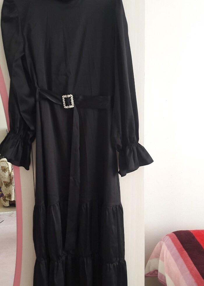 Bayan saten elbise - Görsel 2