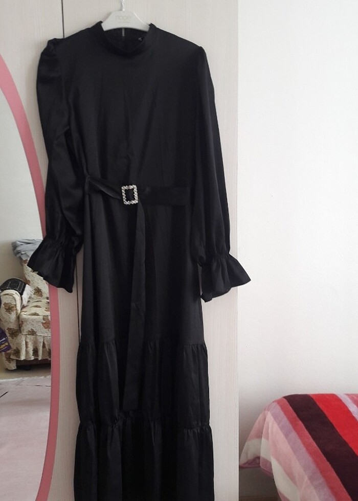 Bayan saten elbise - Görsel 3