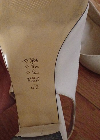 42 Beden Beyaz Stiletto Topuklu Kadın Abiye Ayakkabı