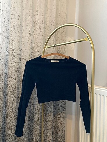 xs Beden Pull& Bear Crop uzun kollu Bluz
