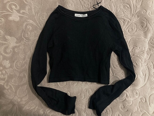 xs Beden siyah Renk Pull& Bear Crop uzun kollu Bluz