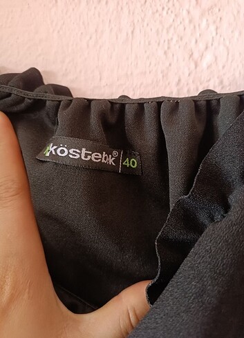 42 Beden siyah Renk siyah kolları tüllü elbise