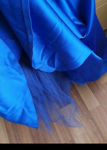 Mavi Uzun  Kadın Abiye Elbise - Görsel 5