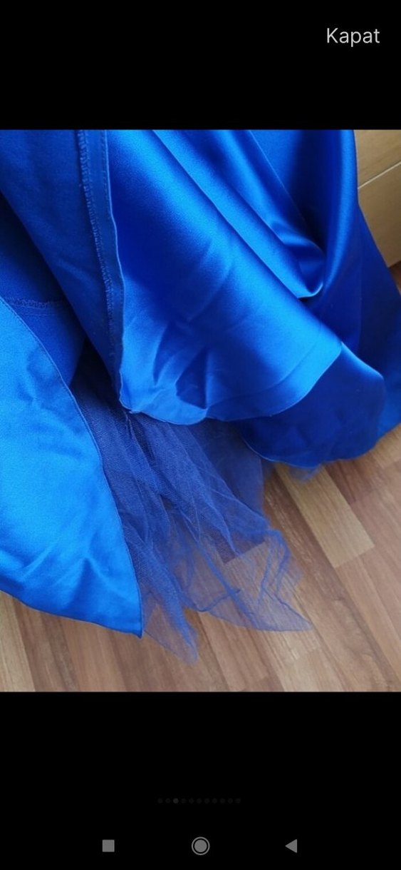 Mavi Uzun  Kadın Abiye Elbise - Görsel 5