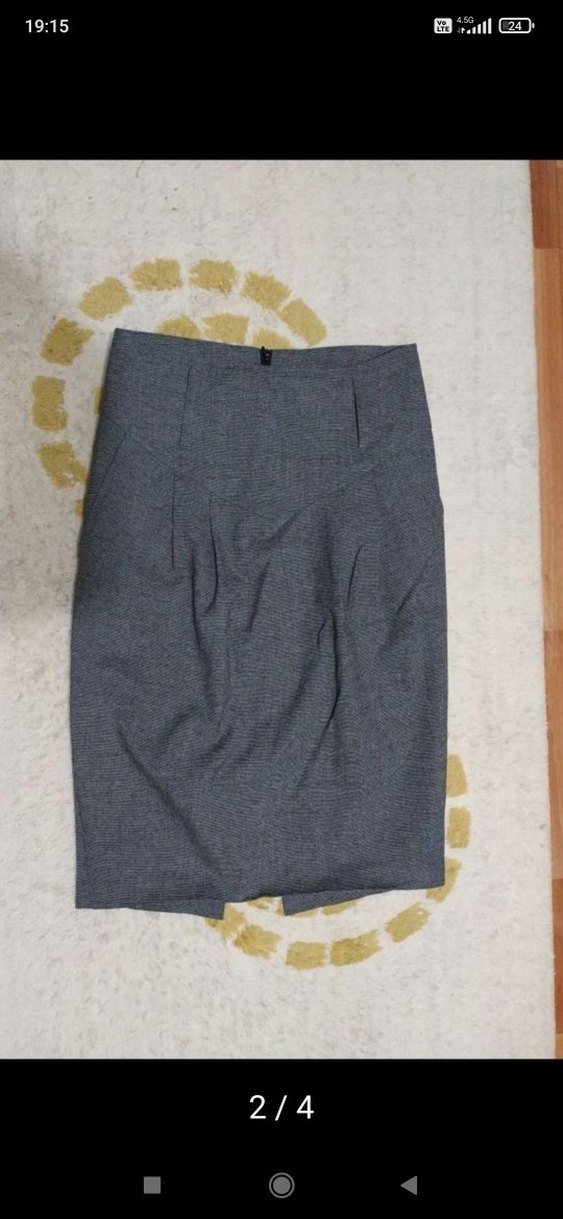 Gri Pilili Mini Kalem Etek - Görsel 2