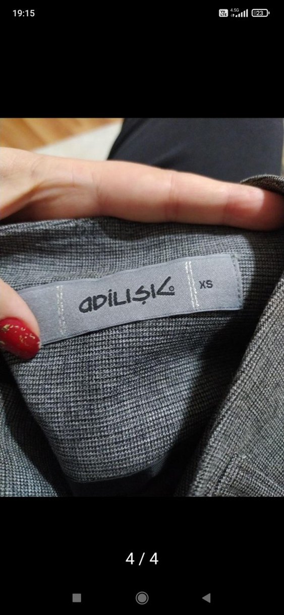 Gri Pilili Mini Kalem Etek - Görsel 4