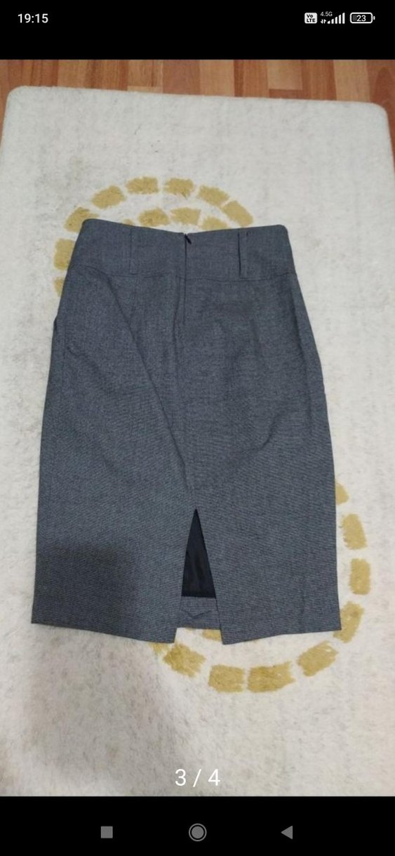 Gri Pilili Mini Kalem Etek - Görsel 3