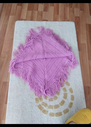 Pembe Bohem Kız Örgü Panço - Görsel 3