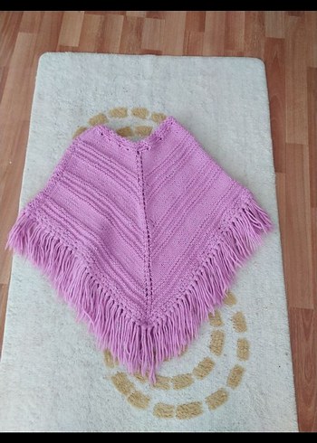 Pembe Bohem Kız Örgü Panço - Görsel 2