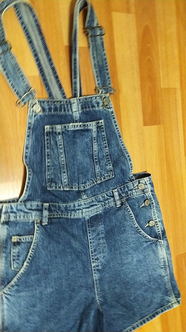 Ayarlanabilir Askılı Kot Tulum - Görsel 2