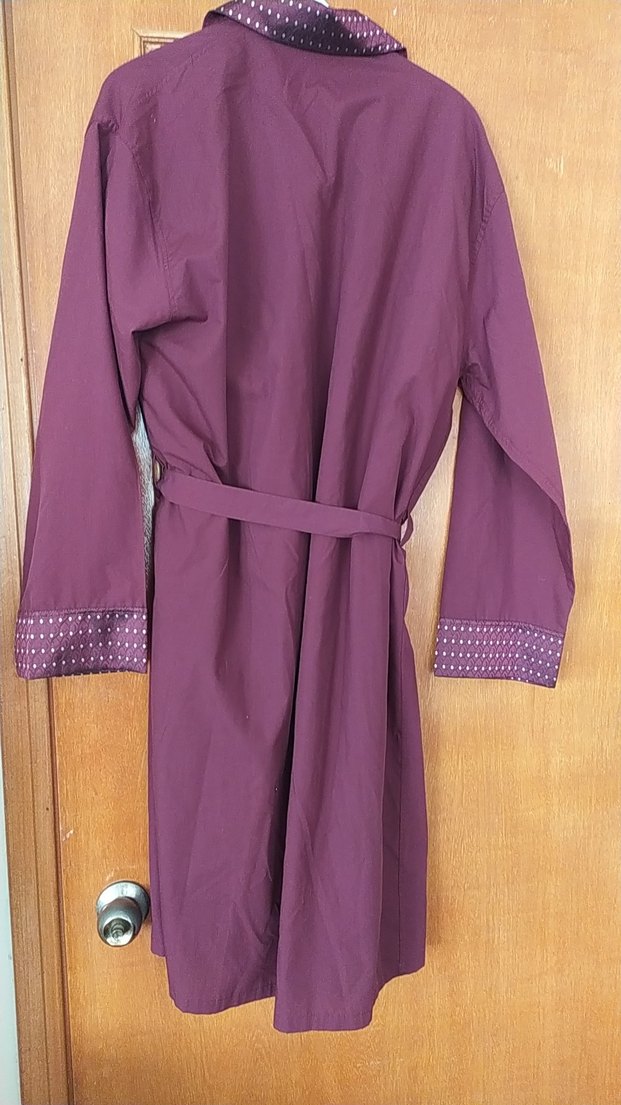 Bordo Erkek Pijama Takımı, Düğmeli, Uzun Kollu - Görsel 3