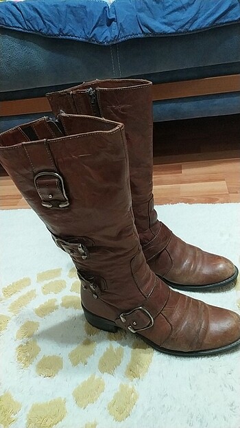 36 Beden turuncu Renk DERİ BOT