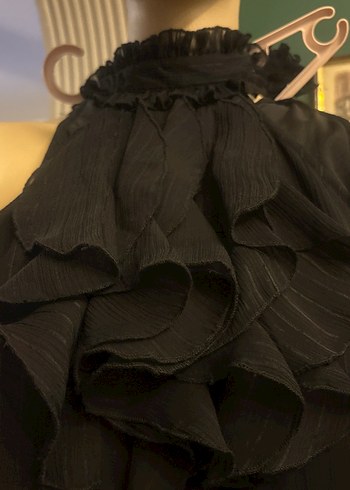 Volanlı Siyah Uzun Hamile Eteği - Görsel 2