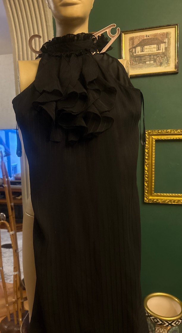 Volanlı Siyah Uzun Hamile Eteği - Görsel 3