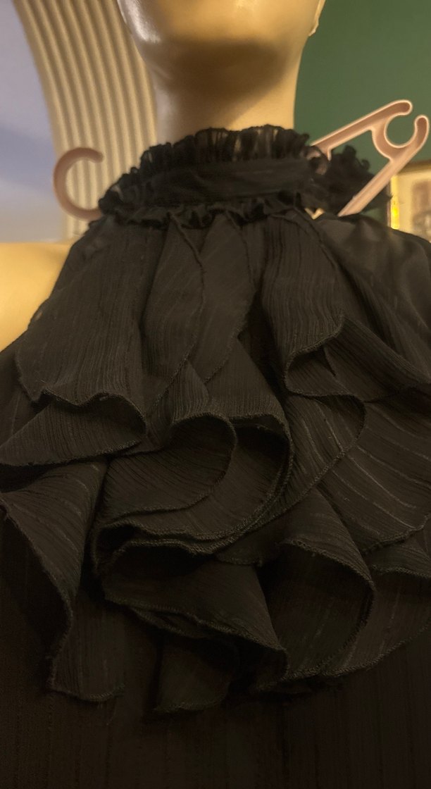 Volanlı Siyah Uzun Hamile Eteği - Görsel 2