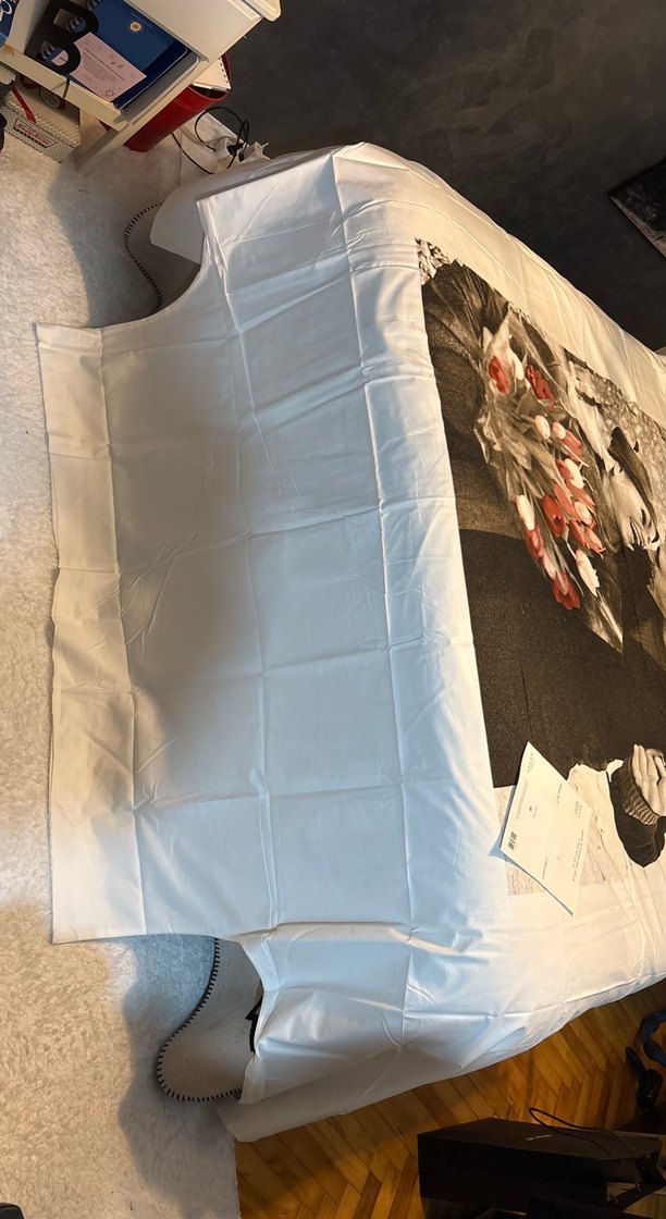 Baskılı Beyaz Çift Desenli  yorgan ve  yastık kılıf - Görsel 4