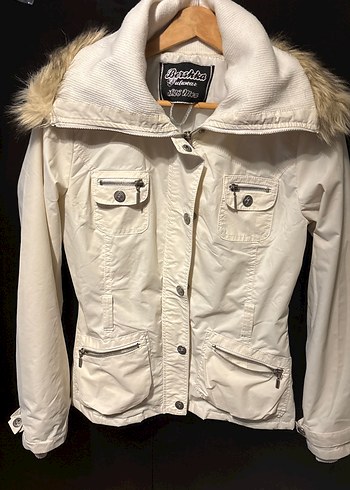 Kırık beyaz Kemerli Kadın Ceket - Görsel 5