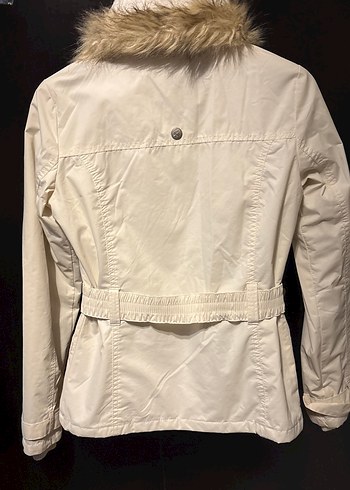 Kırık beyaz Kemerli Kadın Ceket - Görsel 7