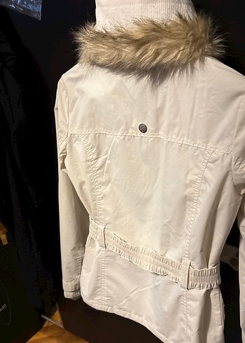 Kırık beyaz Kemerli Kadın Ceket - Görsel 8