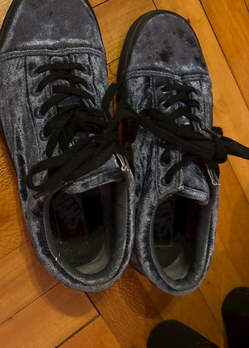 Koyu Gri Bağcıklı Kadın Denim Sneakers   VANS marka Almanyadan - Görsel 6