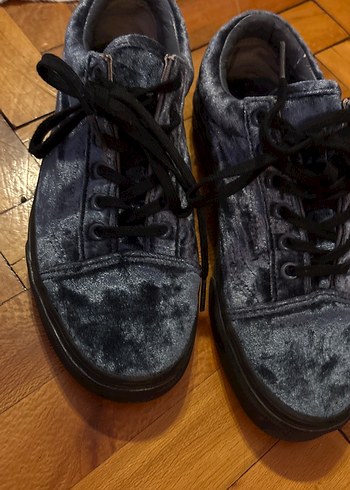 Koyu Gri Bağcıklı Kadın Denim Sneakers   VANS marka Almanyadan - Görsel 2