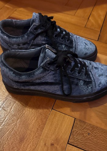 Koyu Gri Bağcıklı Kadın Denim Sneakers   VANS marka Almanyadan - Görsel 4