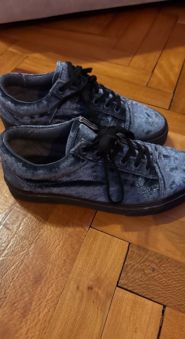 Koyu Gri Bağcıklı Kadın Denim Sneakers   VANS marka Almanyadan - Görsel 4