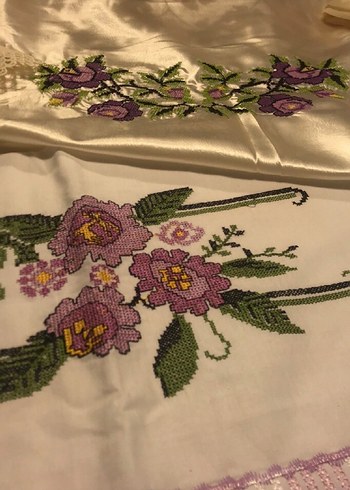 İşlemeli Mor Yastık Kılıfı Seti - Görsel 4