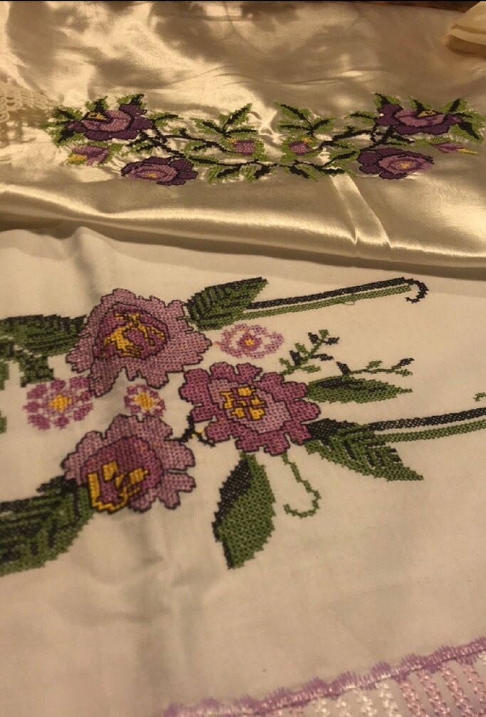 İşlemeli Mor Yastık Kılıfı Seti - Görsel 4