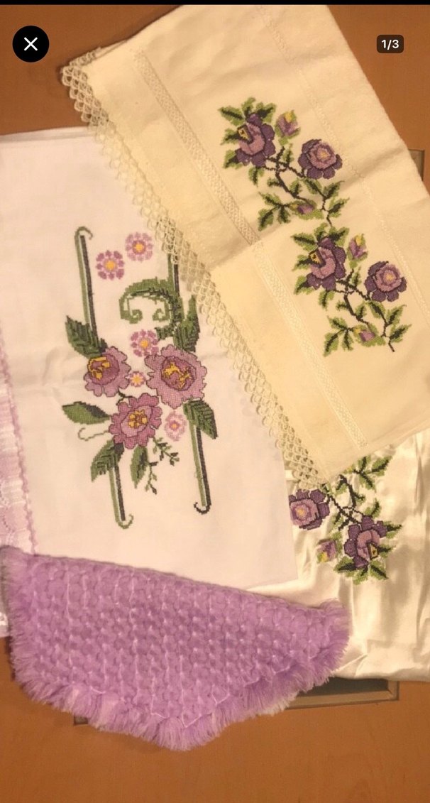 İşlemeli Mor Yastık Kılıfı Seti - Görsel 2