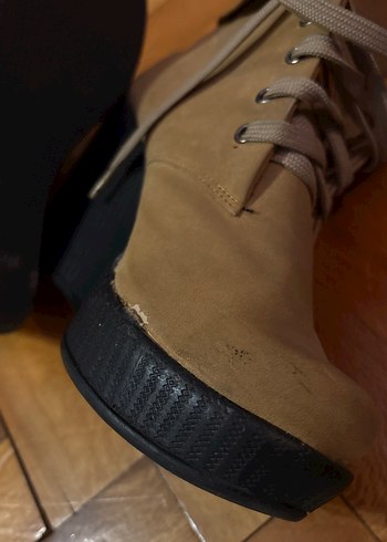 Bej Süet Dolgu Topuk Kadın Bot - Görsel 11