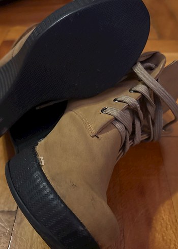 Bej Süet Dolgu Topuk Kadın Bot - Görsel 10