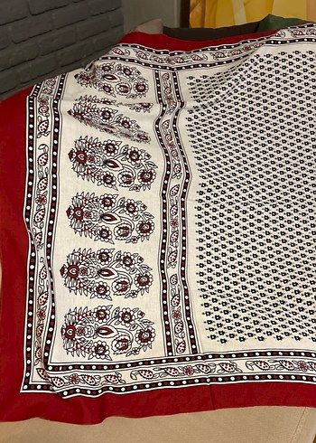 Bordo Bohem Kadın Şal - Görsel 3