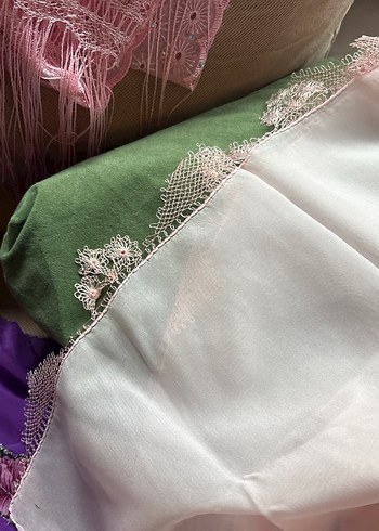 Dantel Detaylı Pembe Bohem Kadın Şal - Görsel 6