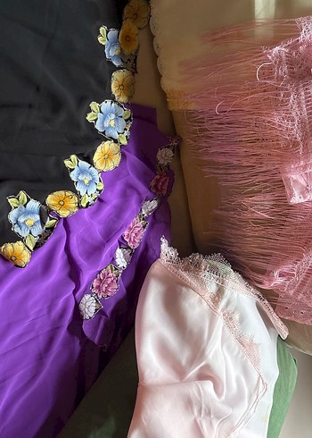 Dantel Detaylı Pembe Bohem Kadın Şal - Görsel 3