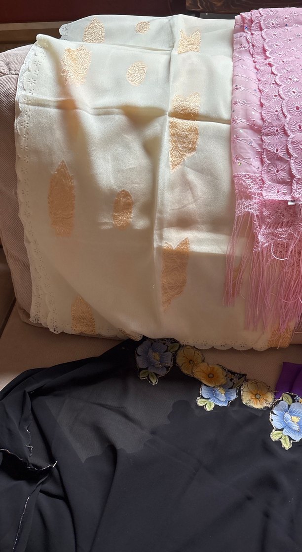 Dantel Detaylı Pembe Bohem Kadın Şal - Görsel 2