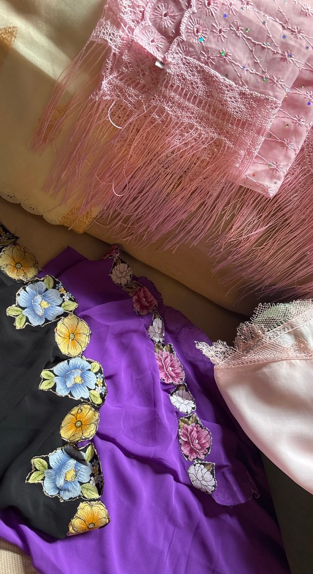 Dantel Detaylı Pembe Bohem Kadın Şal - Görsel 5