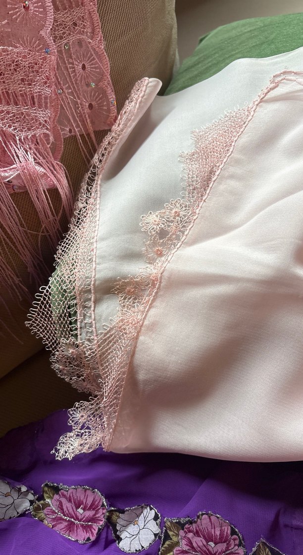 Dantel Detaylı Pembe Bohem Kadın Şal - Görsel 4