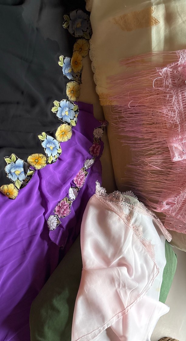 Dantel Detaylı Pembe Bohem Kadın Şal - Görsel 3